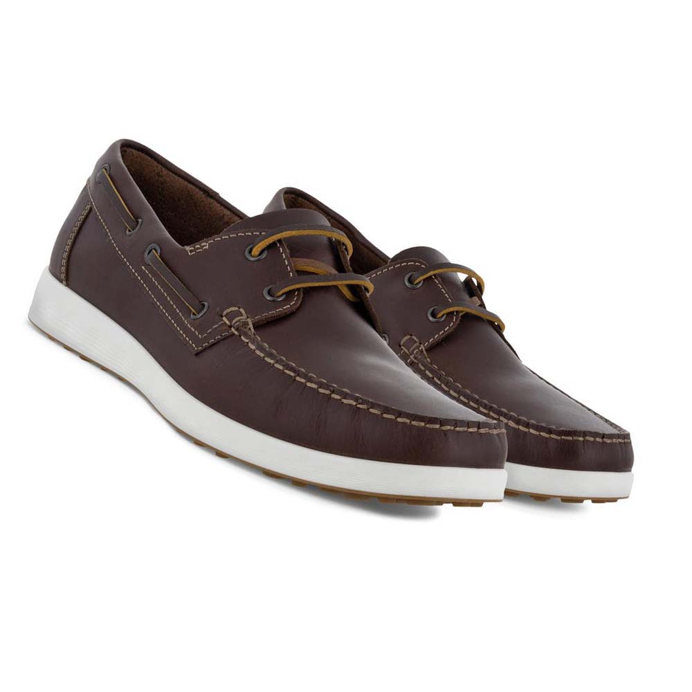 Men's Ecco S Lite Moc Boat Moccasins Coffee | USA 580TCE